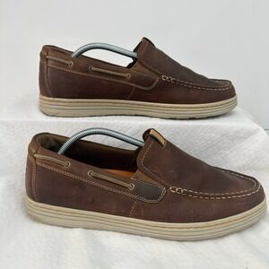 Dunham Loafers Slip Ons‎ Boat Shoes Mens 12 D Brown Leather Comfort DAH02BTN